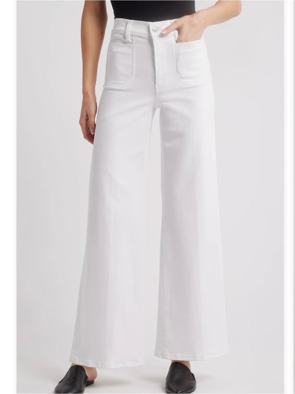 Frame Le Slim Palazzo Patch Pocket High Waist Wide Leg Jeans Size 26